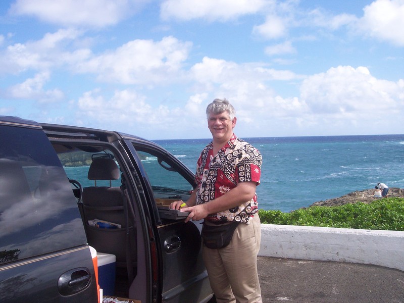 Don at Laie Point, on AVA Walk day, 2005-11-12, photo by Lois