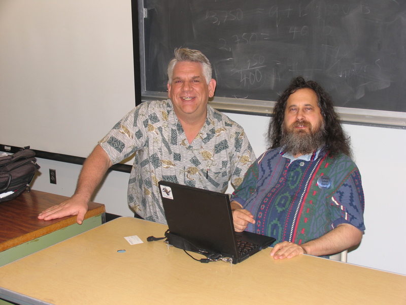 Don with Richard M Stallman (RMS), Free Software luminary, 2007-01-20 University of Hawaii