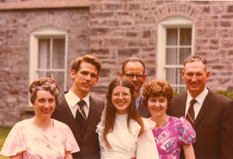 Don and Lois Wedding Day 1975; Larry, Jean, Herb, MarvaJean, Don, Lois